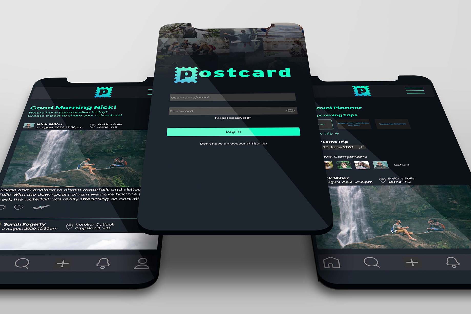 Postcard Login and User Feed